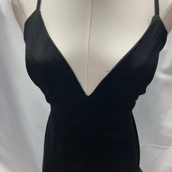 New Lulus‎ Be My Date Black Lace-Up Maxi Dress Womens Large Classic Formal - Picture 8 of 13